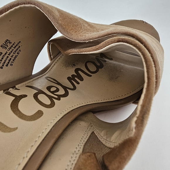 Sam Edelman 7.5 Women's Tan Suede Block Heel Sandals Stanley - Picture 11 of 12